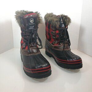 Tamarack Winter Snow Boots Women’s 10 Red Black Buffalo Plaid 200 Gram Insulated